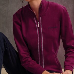 Tuta homewear donna Il Granchio in cotone felpato bordeaux