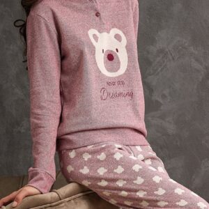 Pigiama donna Il Granchio con orsetto – colore ciclamino