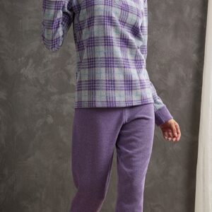 Pigiama donna in punto milano - il granchio - colore ametista