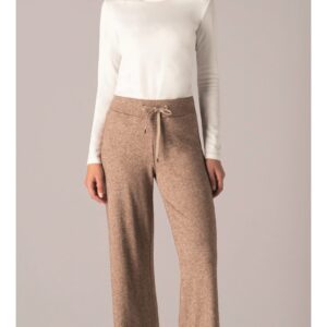 Pantalone donna beige gamba larga in viscosa – Gladys