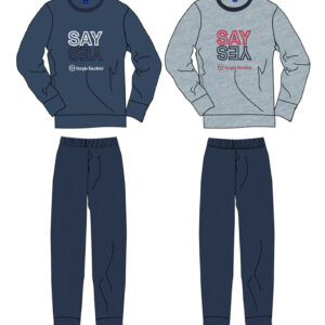 colori pigiama lungo uomo caldo cotone grigio Sergio Tacchini – SAY YES