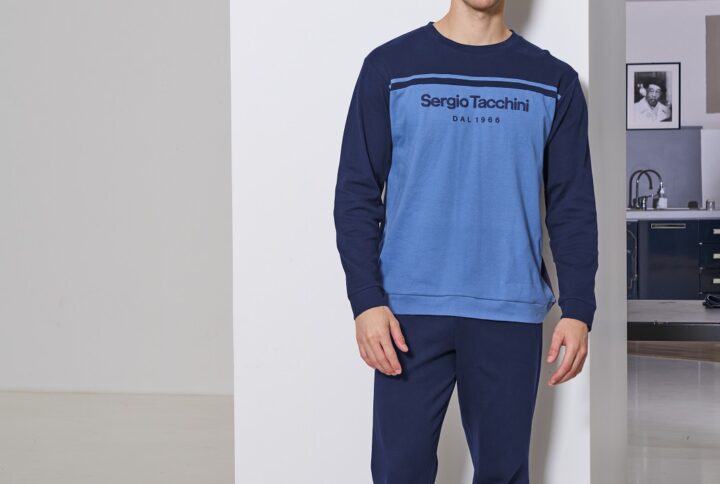 Pigiama uomo Sergio Tacchini DAL 1966 blu e antracite