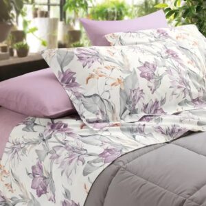 ompleto lenzuolo caldo cotone Bella Gabel floreale matrimoniale