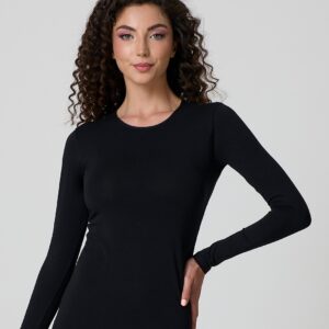 Maglia Girocollo Donna Jadea in Cotone Elastico a Manica Lunga
