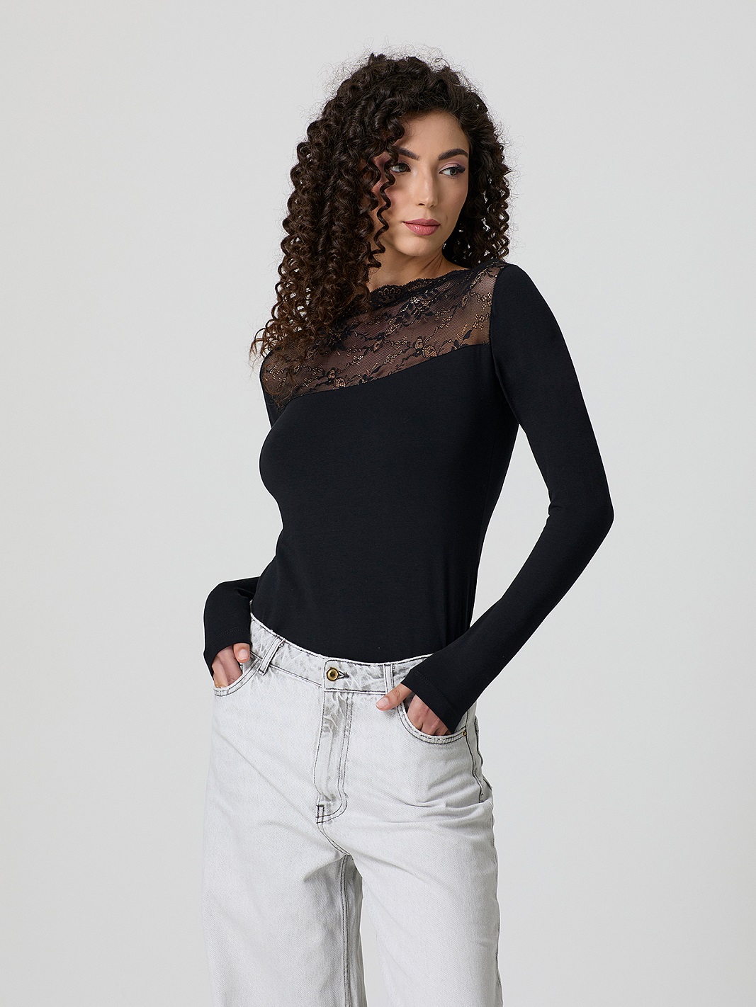 Maglia Sottogiacca In Pizzo Jadea