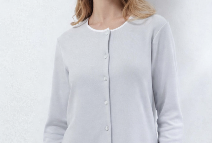 Pigiama donna aperto Andra in caldo cotone