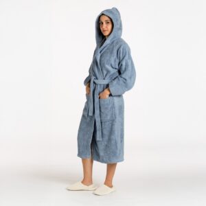Accappatoio Riviera in Cotone Pettinato 450 g - Azzurro