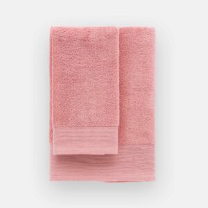Set Asciugamani Glamour RIVIERA 1+1 in Cotone Pettinato 600 gsm - ROSA