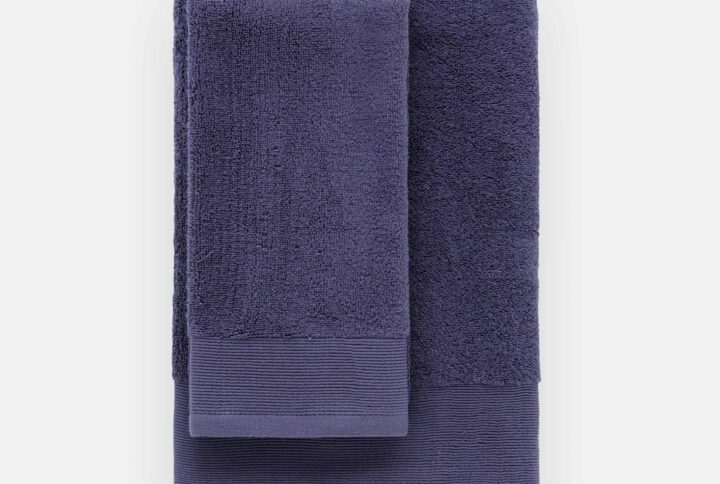 Set Asciugamani Glamour RIVIERA 1+1 in Cotone Pettinato 600 gsm - BLU NAVY