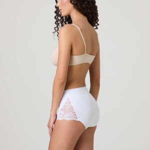 Culotte donna in cotone elasticizzato con pizzo Jadea - LATERALE BIANCO