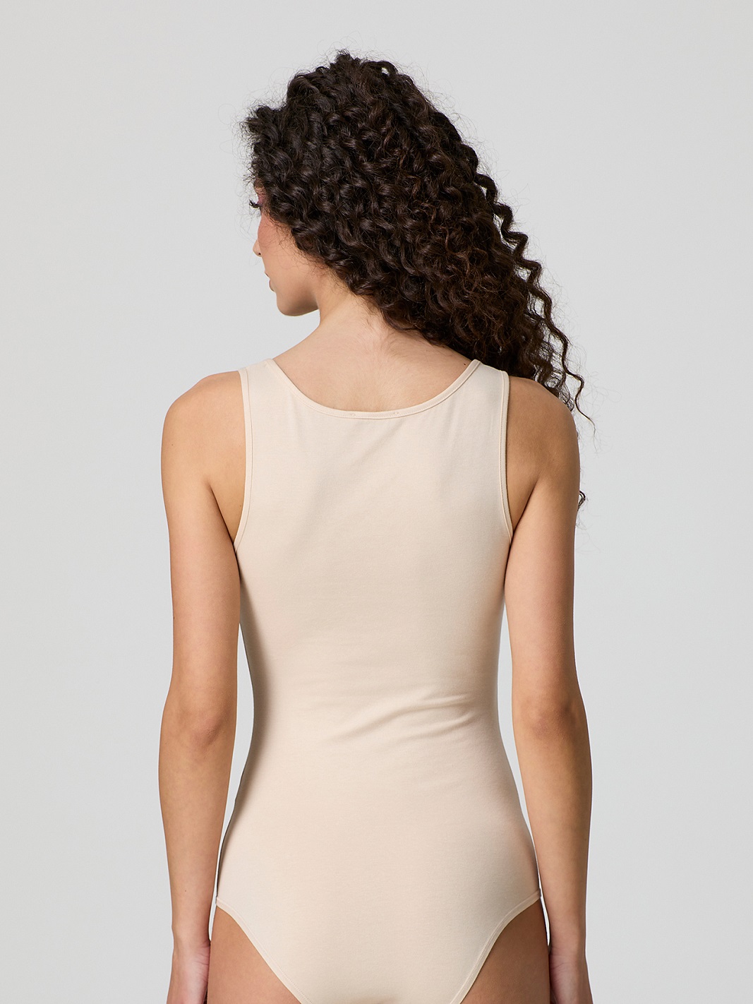 Body spalla larga JADEA in cotone elastico - cipria retro