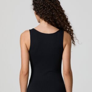 Body spalla larga JADEA in cotone elastico - nero retro