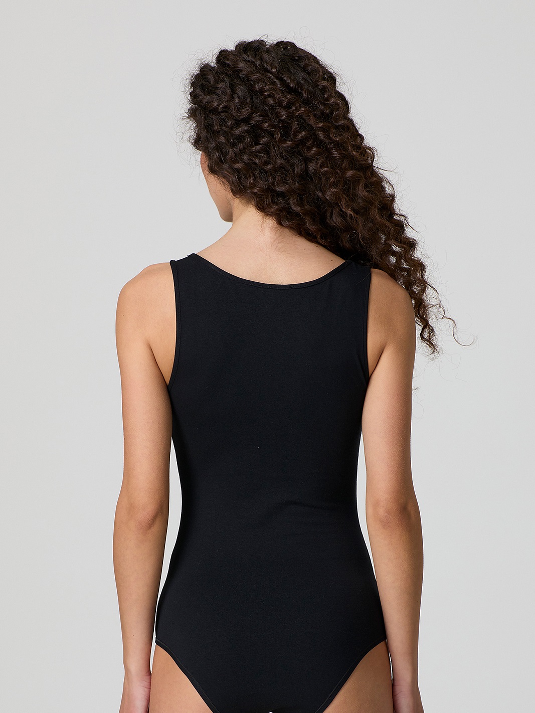 Body spalla larga JADEA in cotone elastico - nero retro