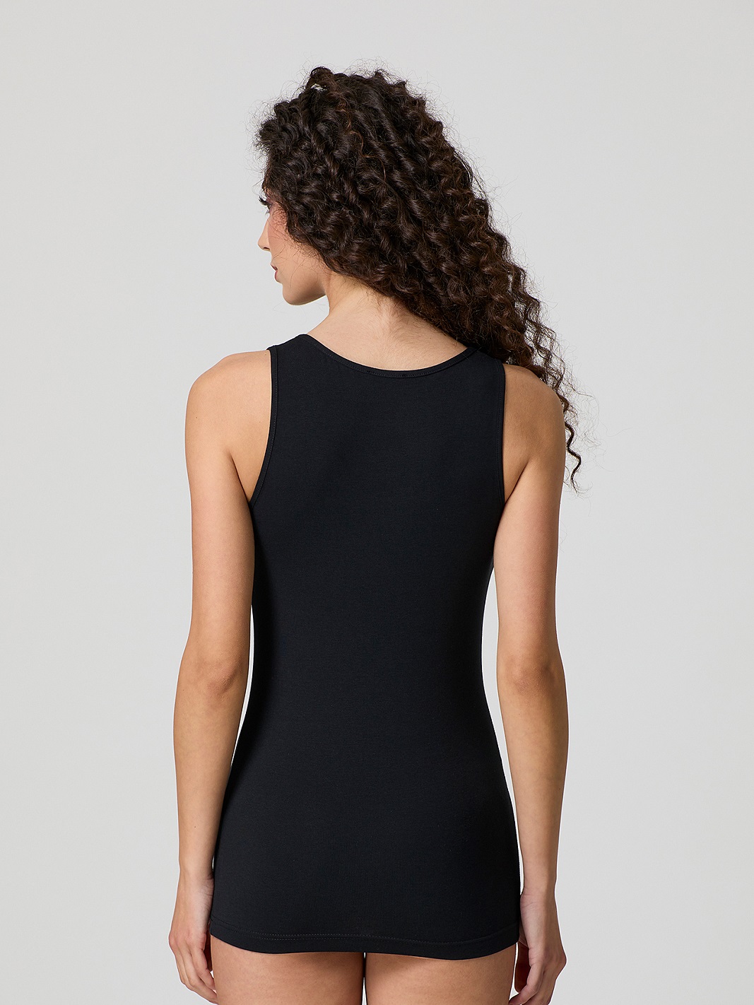 canotta donna cotone elastico spalla larga JADEA nera - RETRO