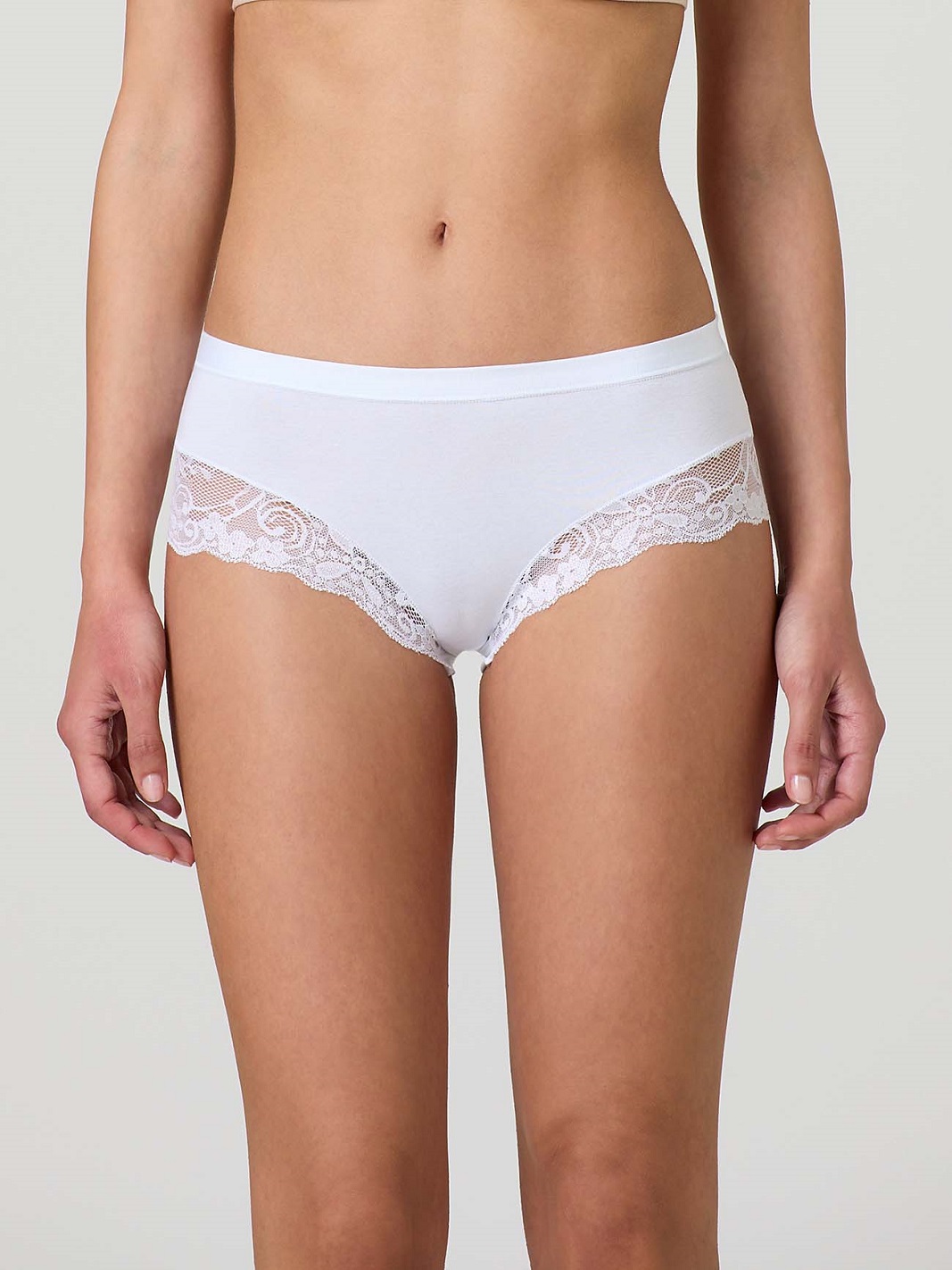 slip short in cotone modal e pizzo JADEA - bianco front