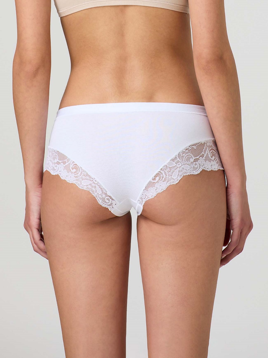 slip short in cotone modal e pizzo JADEA - retro bianco