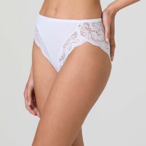 Slip donna in cotone modal e pizzo Jadea - front bianco
