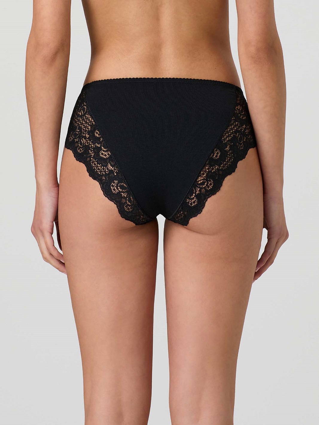 Slip donna in cotone modal e pizzo Jadea - retro nero