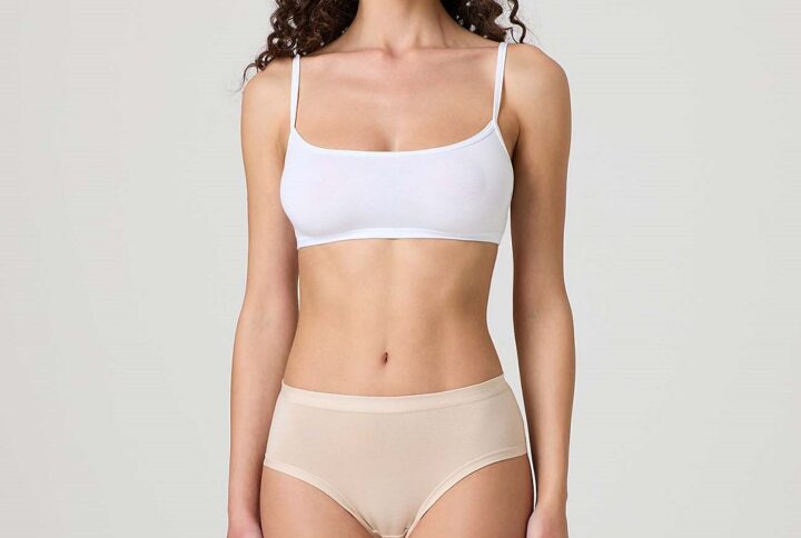 Slip midi in cotone modal Jadea - colore cipria
