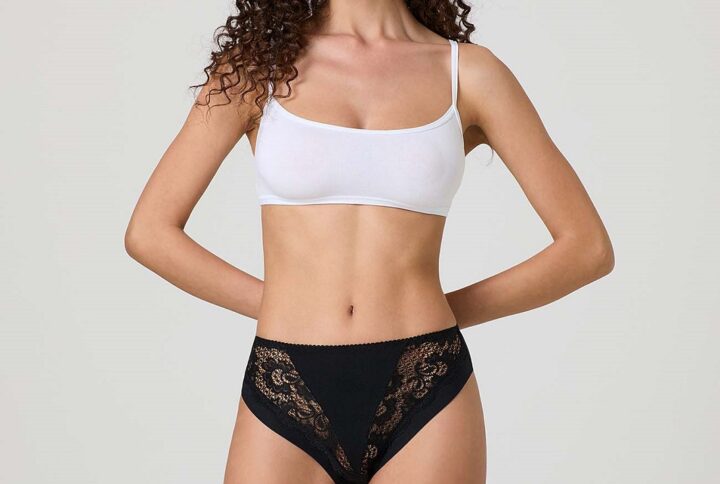 Slip in cotone modal e pizzo JADEA - colore nero