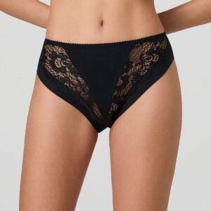 Slip in cotone modal e pizzo JADEA - front nero
