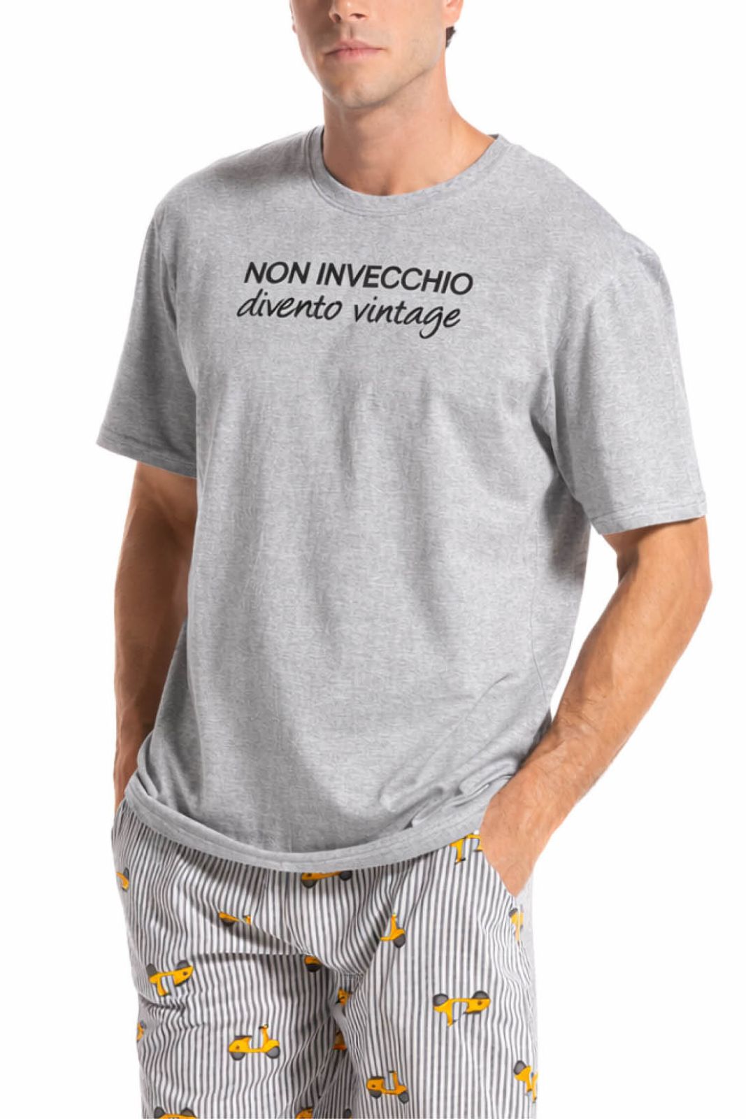106099 – Pigiama corto uomo – Grigio – OFFICINA45