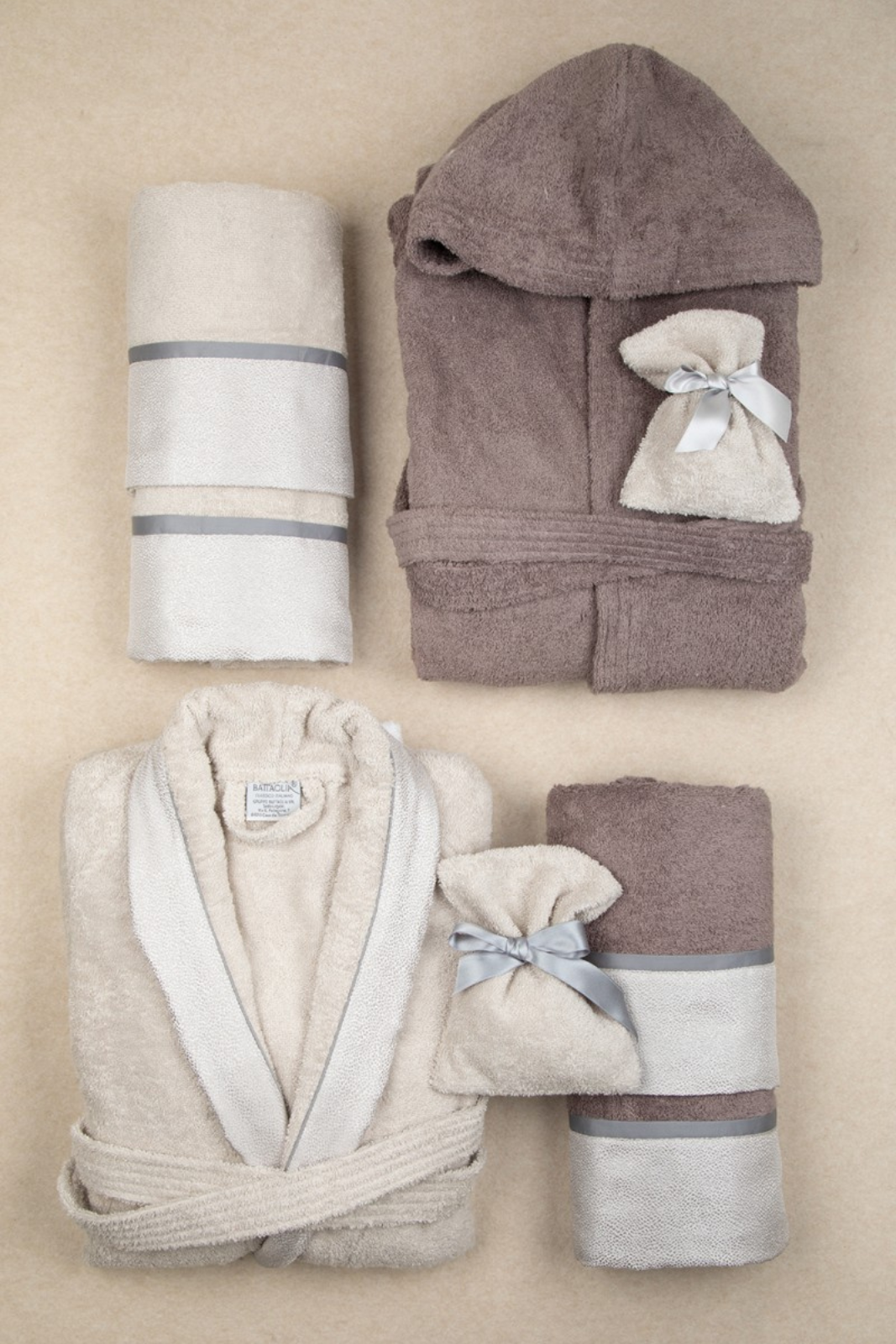 Completo Spugna 8pz LAURA – SI – Perla_Grigio