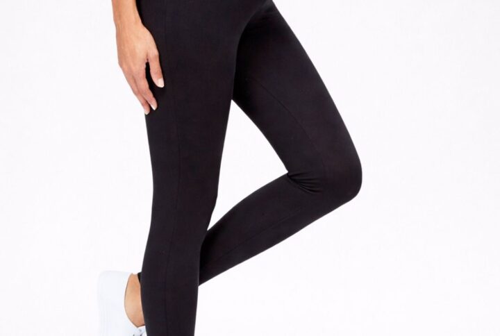 Leggings premaman MERITEX cotone elasticizzato nero con vita alta regolabile