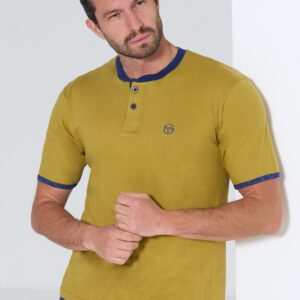 Dettaglio Pigiama uomo cotone Sergio Tacchini corto jersey con maglia serafino e pantaloncini con tasche laterali