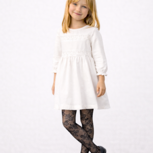 Collant bambina in pizzo floreale VIGNONI eleganti - COLORE: nero