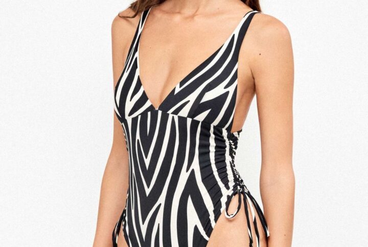 costume intero zebra nero bianco GISELA