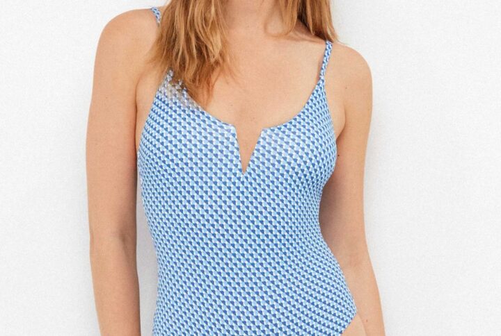 costume intero stampato blu GISELA