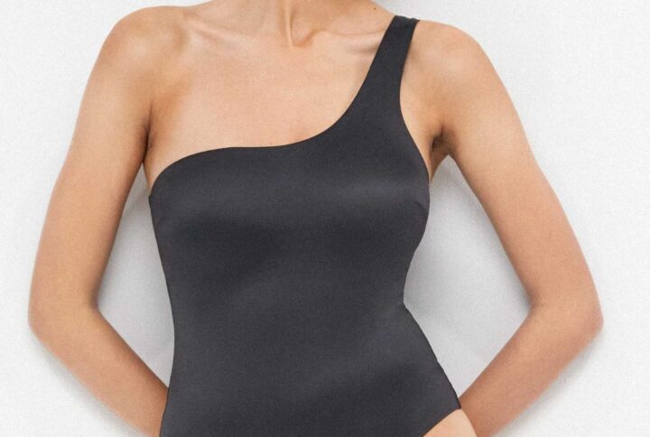 costume intero monospalla nero GISELA