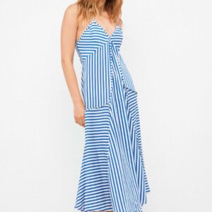 abito lungo righe blu bianco GISELA