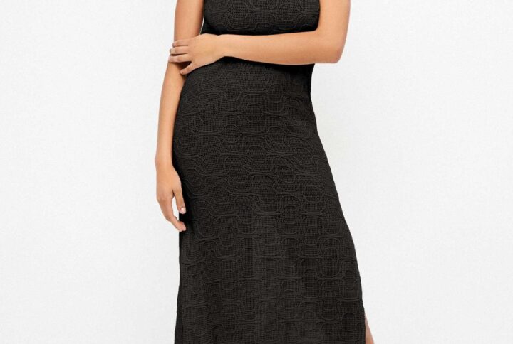 abito lungo crochet GISELA cotone nero