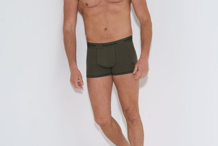 boxer uomo Sergio Tacchini cotone mercerizzato verde indossato