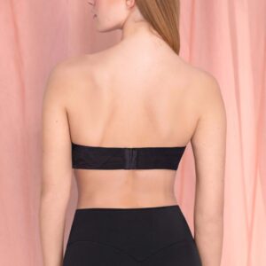 Dettaglio fascia del reggiseno a fascia nero imbottito con ferretto VERDE VERONICA con spalline removibili