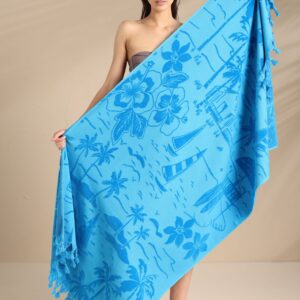 Telo mare tropicale NOIDINOTTE in spugna velour 90x170 cm con nappine