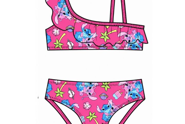 Bikini bambina Lilo&Stitch con ruches SABOR