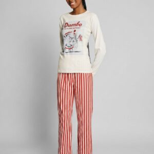 Pigiama lungo donna SABOR Dumbo con pantalone rigato