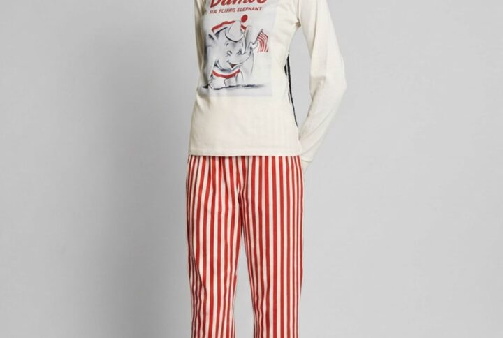 Pigiama lungo donna SABOR Dumbo con pantalone rigato