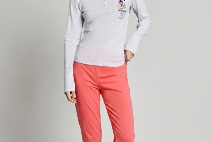 Pigiama lungo donna SABOR Minnie Mouse con pantalone polsino