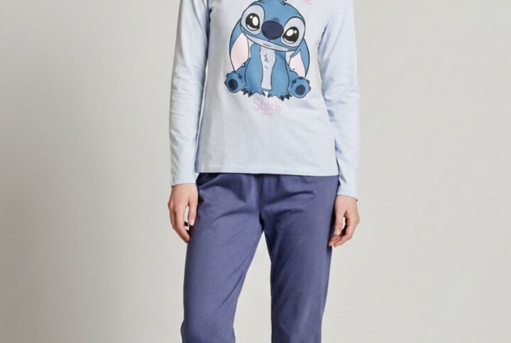 Pigiama lungo donna SABOR Stitch con pantalone jogger