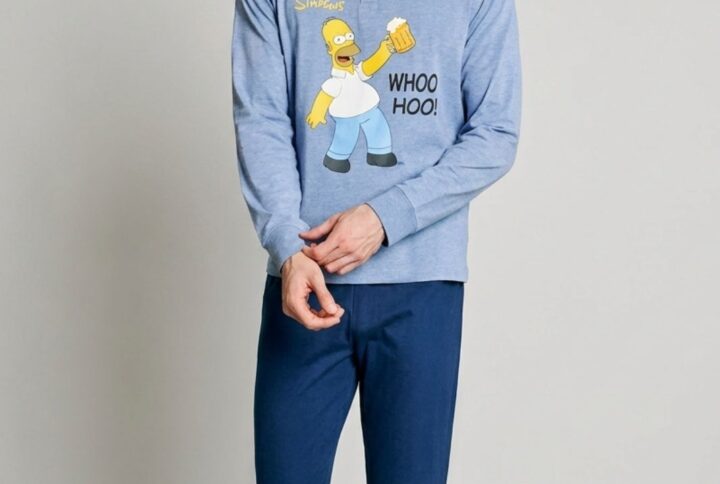 Pigiama lungo uomo The Simpsons SABOR in cotone
