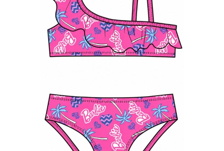 Bikini bambina Barbie con ruches SABOR colorato e alla moda