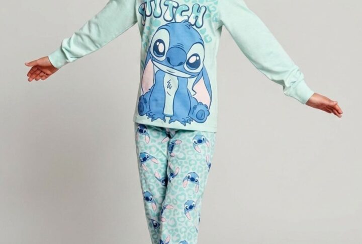 Pigiama lungo bambina Stitch SABOR in cotone