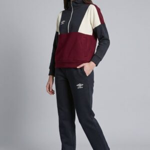 UMBRO - Tuta Loungewear Half Zip con Cappuccio in Cotone Felpato