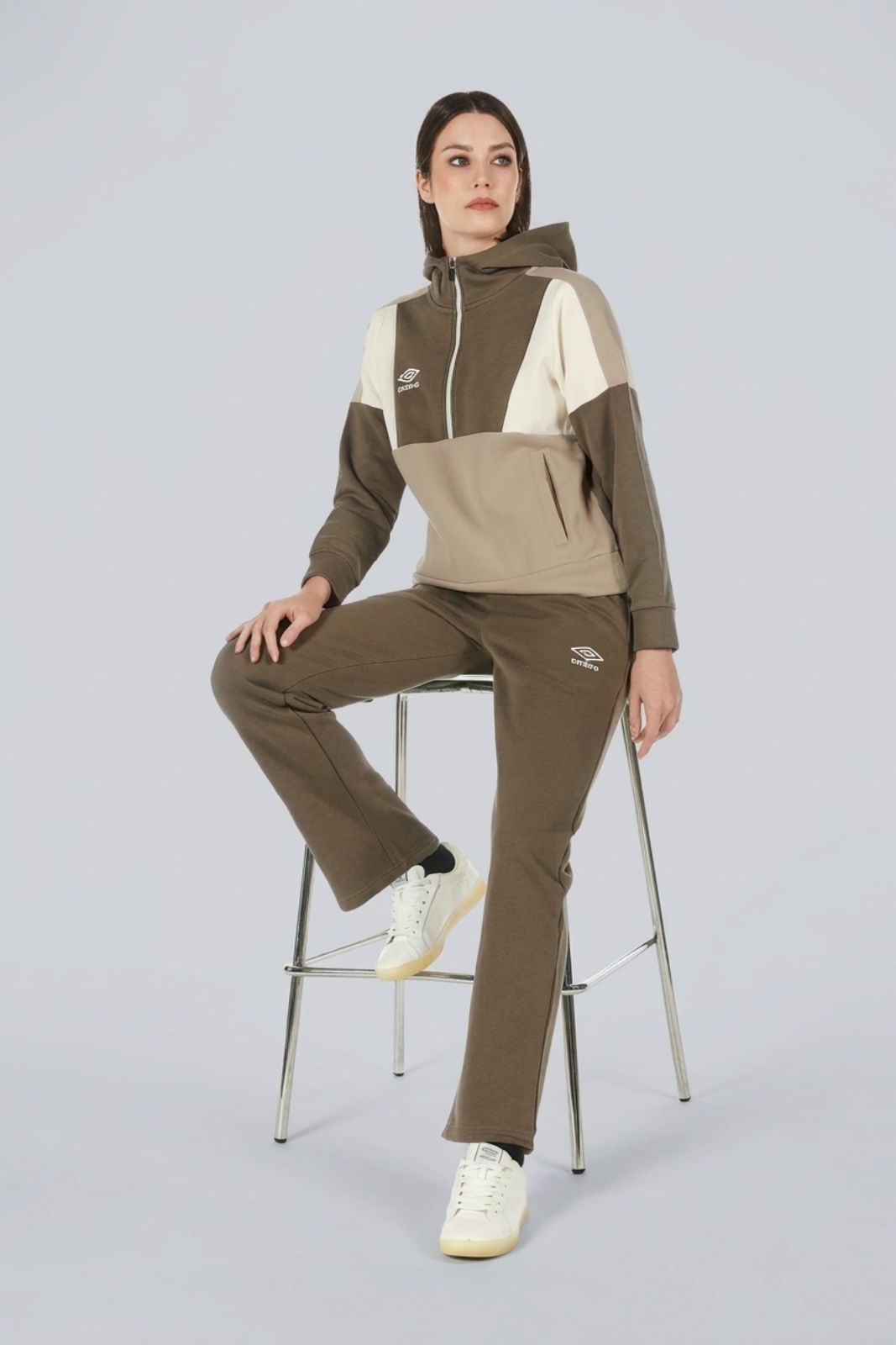 UMBRO - Tuta Loungewear Half Zip con Cappuccio in Cotone Felpato - immagine 3