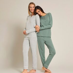 Jadea Pigiama Donna in Viscosa con Maglia Serafino