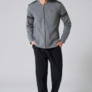 Sergio Tacchini Tuta Homewear Uomo in Felpa con Collo Bomber Full Zip